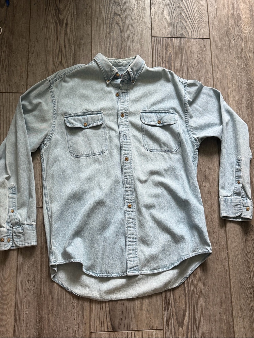 Vintage 90s heavyweight Denim oversized button down Roundtree and York size M